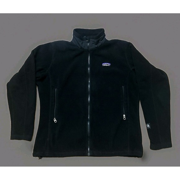 Vintage Patagonia Jacket Womens Large Full Zip R1 Fleece Black USA Made 25311 - Picture 1 of 11